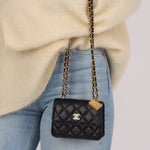 Rare Chanel 2023 Caviar Wallet on Chain with Chanel Classic Flap Charm - FashioNica