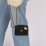 Rare Chanel 2023 Caviar Wallet on Chain with Chanel Classic Flap Charm - FashioNica