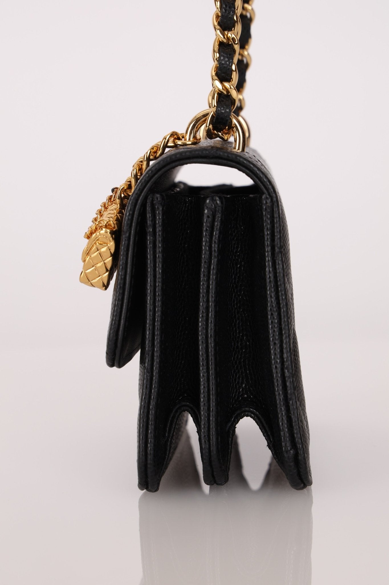 Rare Chanel 2023 Caviar Wallet on Chain with Chanel Classic Flap Charm - FashioNica