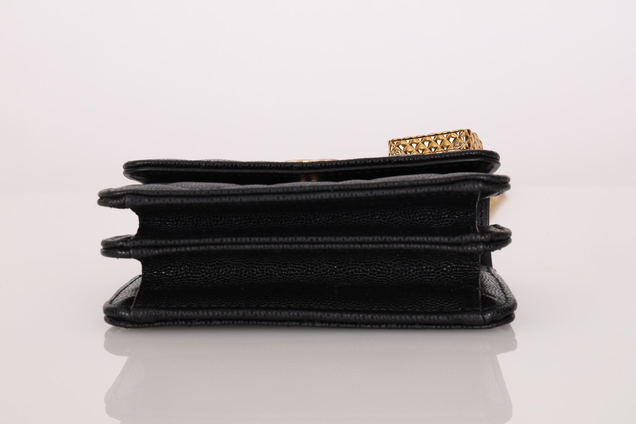 Rare Chanel 2023 Caviar Wallet on Chain with Chanel Classic Flap Charm - FashioNica