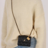 Rare Chanel 2023 Caviar Wallet on Chain with Chanel Classic Flap Charm - FashioNica