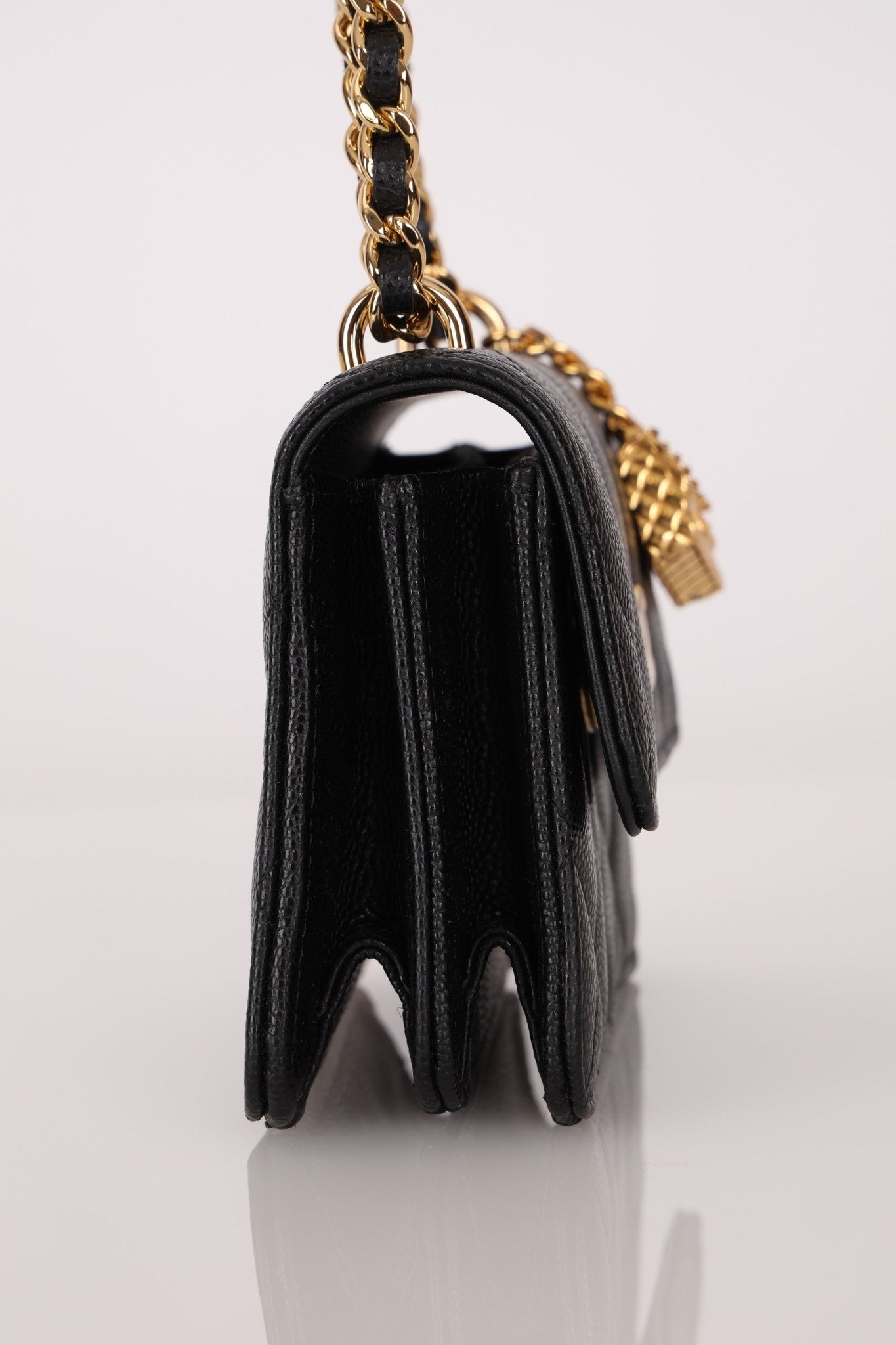 Rare Chanel 2023 Caviar Wallet on Chain with Chanel Classic Flap Charm - FashioNica