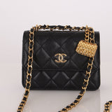 Rare Chanel 2023 Caviar Wallet on Chain with Chanel Classic Flap Charm - FashioNica