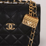 Rare Chanel 2023 Caviar Wallet on Chain with Chanel Classic Flap Charm - FashioNica