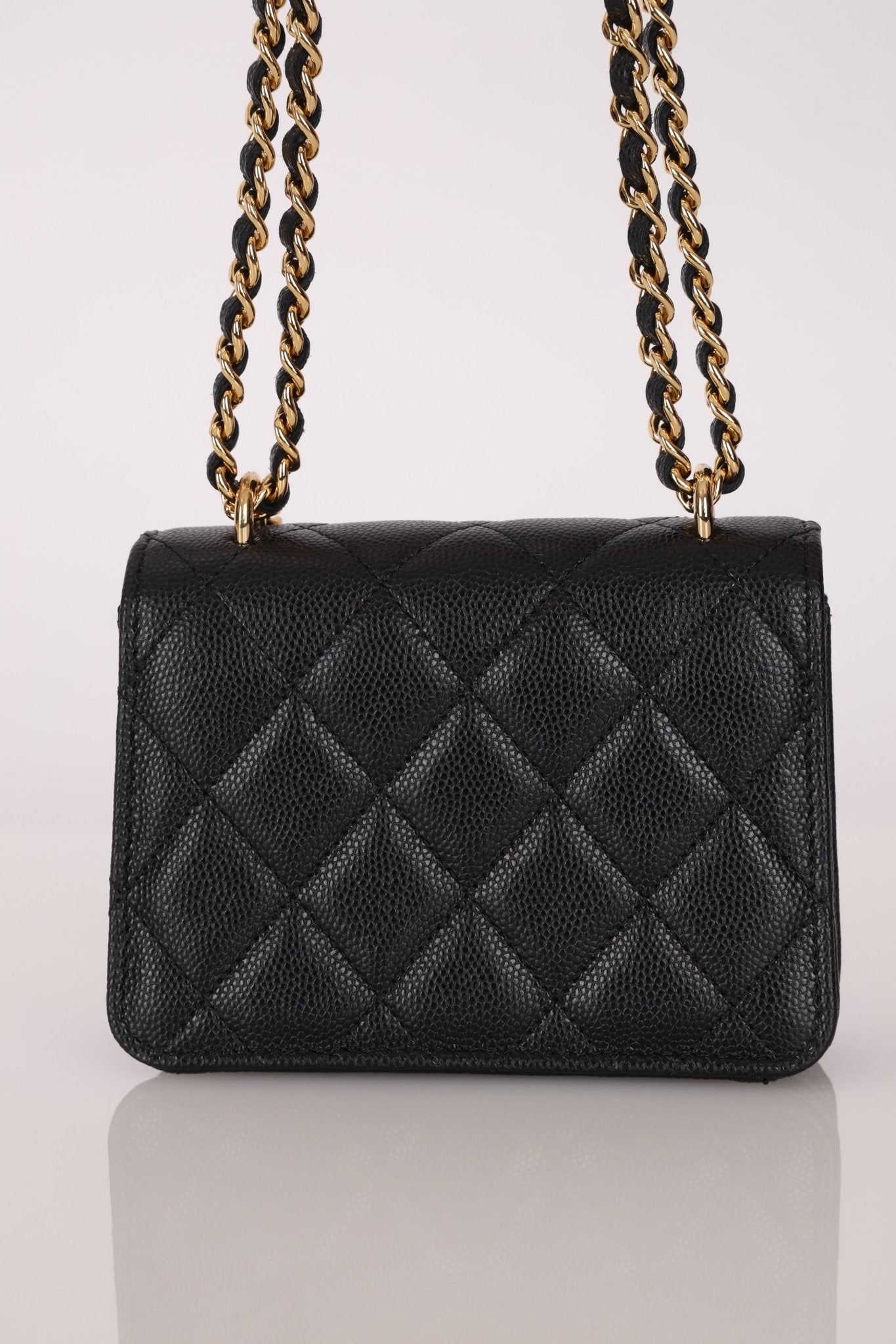 Rare Chanel 2023 Caviar Wallet on Chain with Chanel Classic Flap Charm - FashioNica