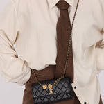 Rare Chanel 23A Lambskin Lion Charm Top Handle Wallet on Chain - FashioNica