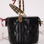 Rare Chanel Lambskin Double - Sided Top Handle Basket Vanity Crossbody - FashioNica