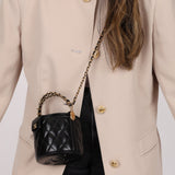 Rare Chanel Lambskin Double - Sided Top Handle Basket Vanity Crossbody - FashioNica