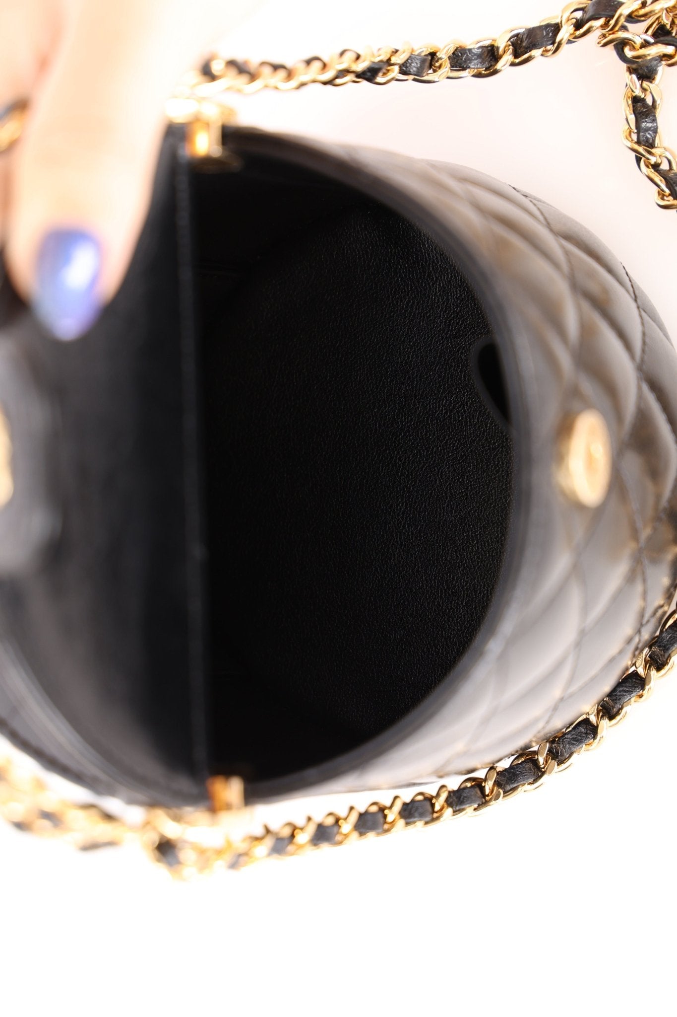 Rare Chanel Lambskin Double - Sided Top Handle Basket Vanity Crossbody - FashioNica