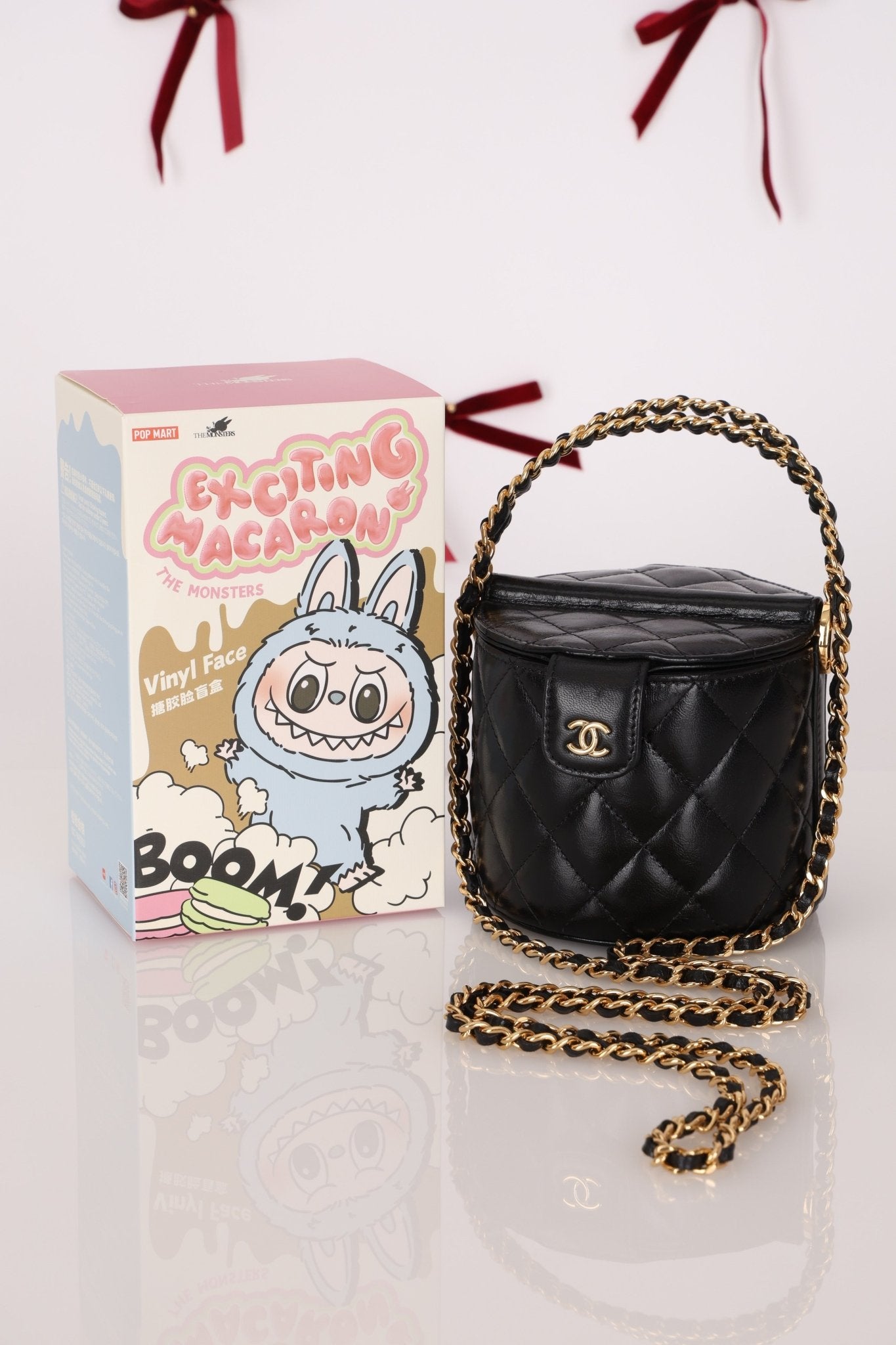 Rare Chanel Lambskin Double - Sided Top Handle Basket Vanity Crossbody - FashioNica