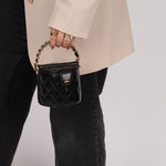 Rare Chanel Lambskin Double - Sided Top Handle Basket Vanity Crossbody - FashioNica