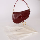 Rare Dior 2000 Red Patent Medium Diorissimo Saddle Bag - FashioNica