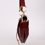 Rare Dior 2000 Red Patent Medium Diorissimo Saddle Bag - FashioNica