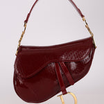 Rare Dior 2000 Red Patent Medium Diorissimo Saddle Bag - FashioNica