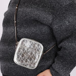 Rare Dior 2009 Diorissimo Leather Embossed Silver Crossbody - FashioNica