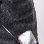 Rare Dior 2009 Diorissimo Leather Embossed Silver Crossbody - FashioNica