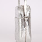 Rare Dior 2009 Diorissimo Leather Embossed Silver Crossbody - FashioNica