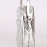 Rare Dior 2009 Diorissimo Leather Embossed Silver Crossbody - FashioNica