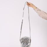 Rare Dior 2009 Diorissimo Leather Embossed Silver Crossbody - FashioNica