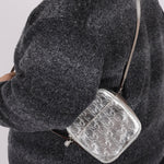 Rare Dior 2009 Diorissimo Leather Embossed Silver Crossbody - FashioNica