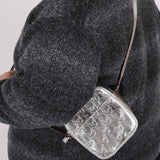 Rare Dior 2009 Diorissimo Leather Embossed Silver Crossbody - FashioNica