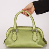 Rare Fendi Acid Green Metallic Adele Frame Bag - FashioNica