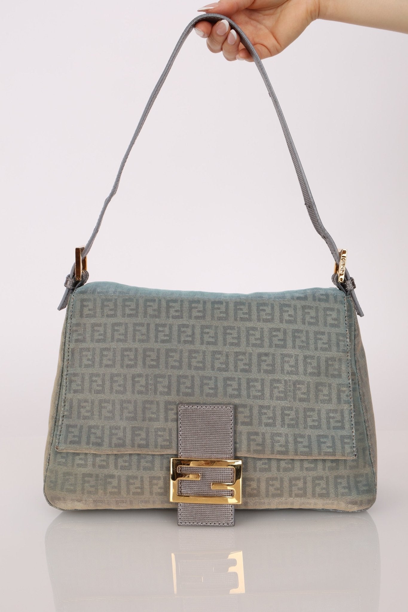 Rare Fendi Iridescent Zucchino Forever Mama Baguette - FashioNica