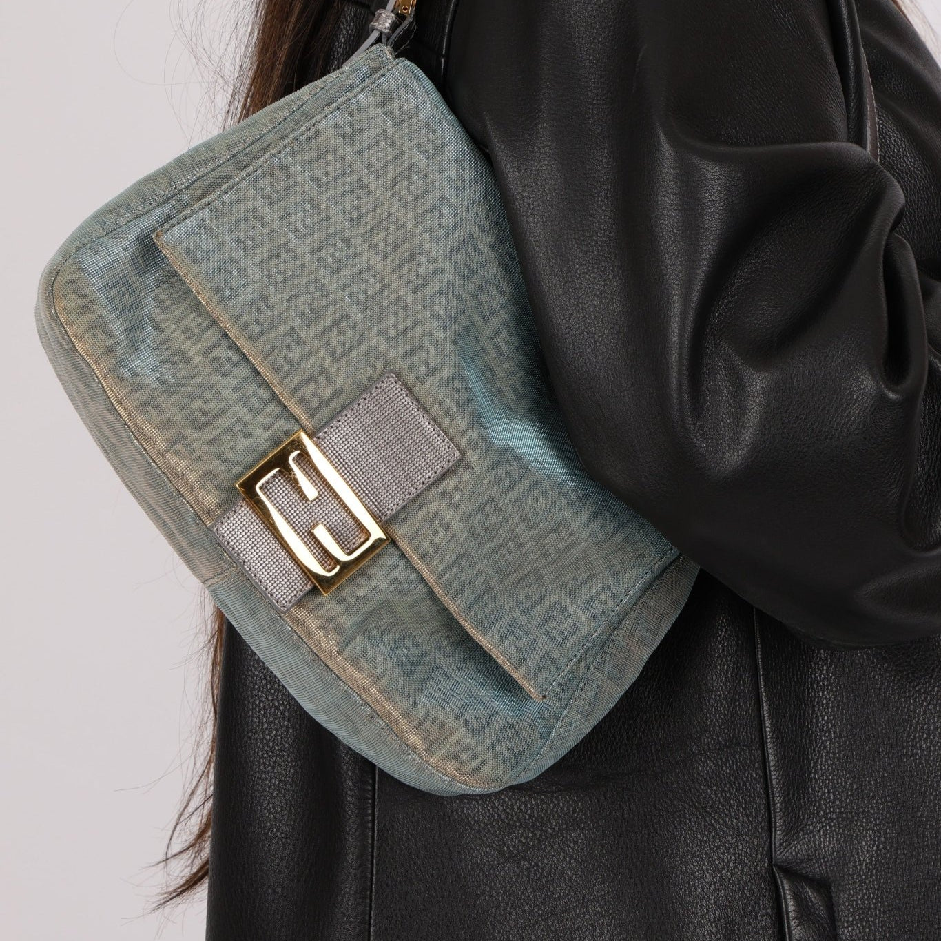 Rare Fendi Iridescent Zucchino Forever Mama Baguette - FashioNica