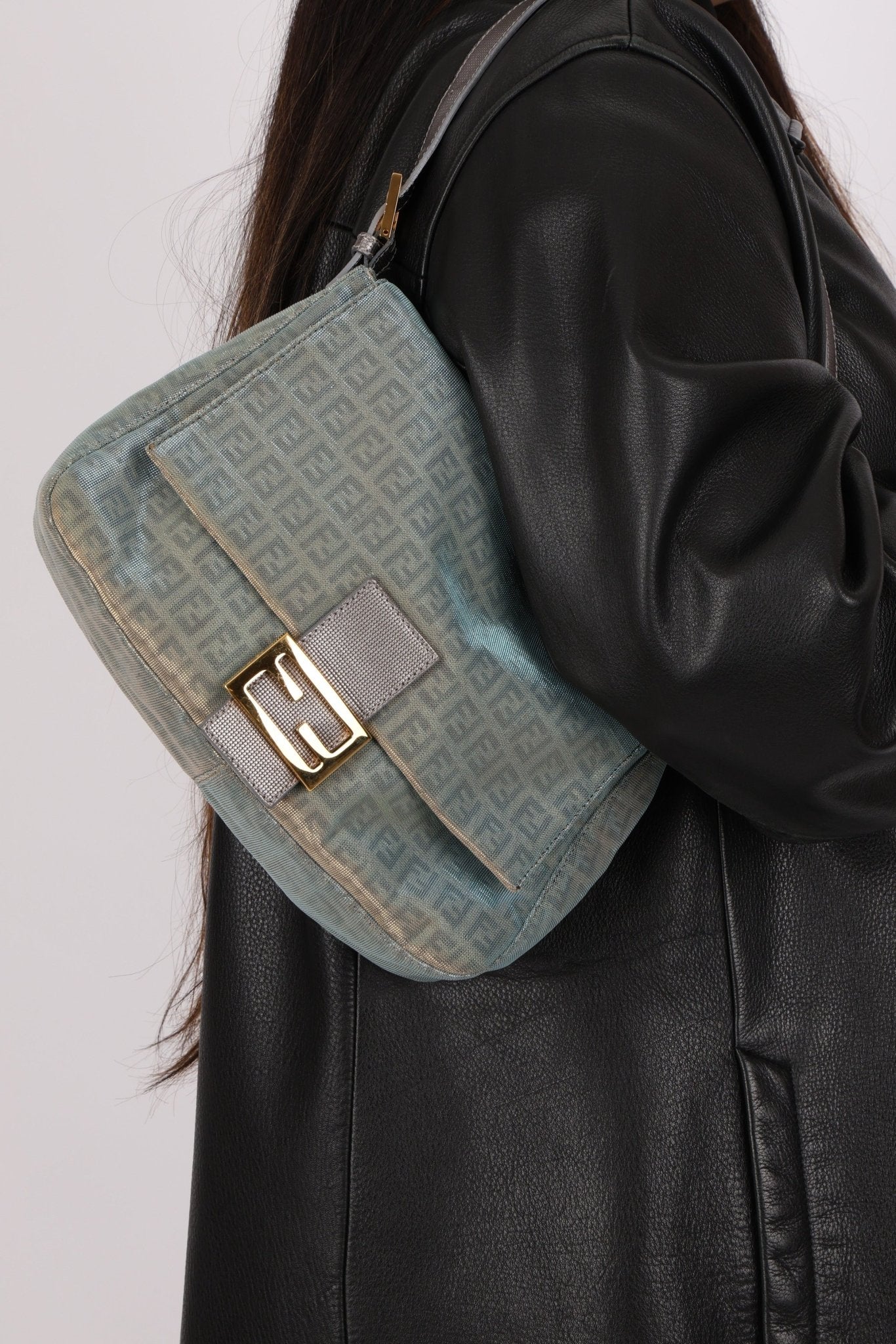 Rare Fendi Iridescent Zucchino Forever Mama Baguette - FashioNica