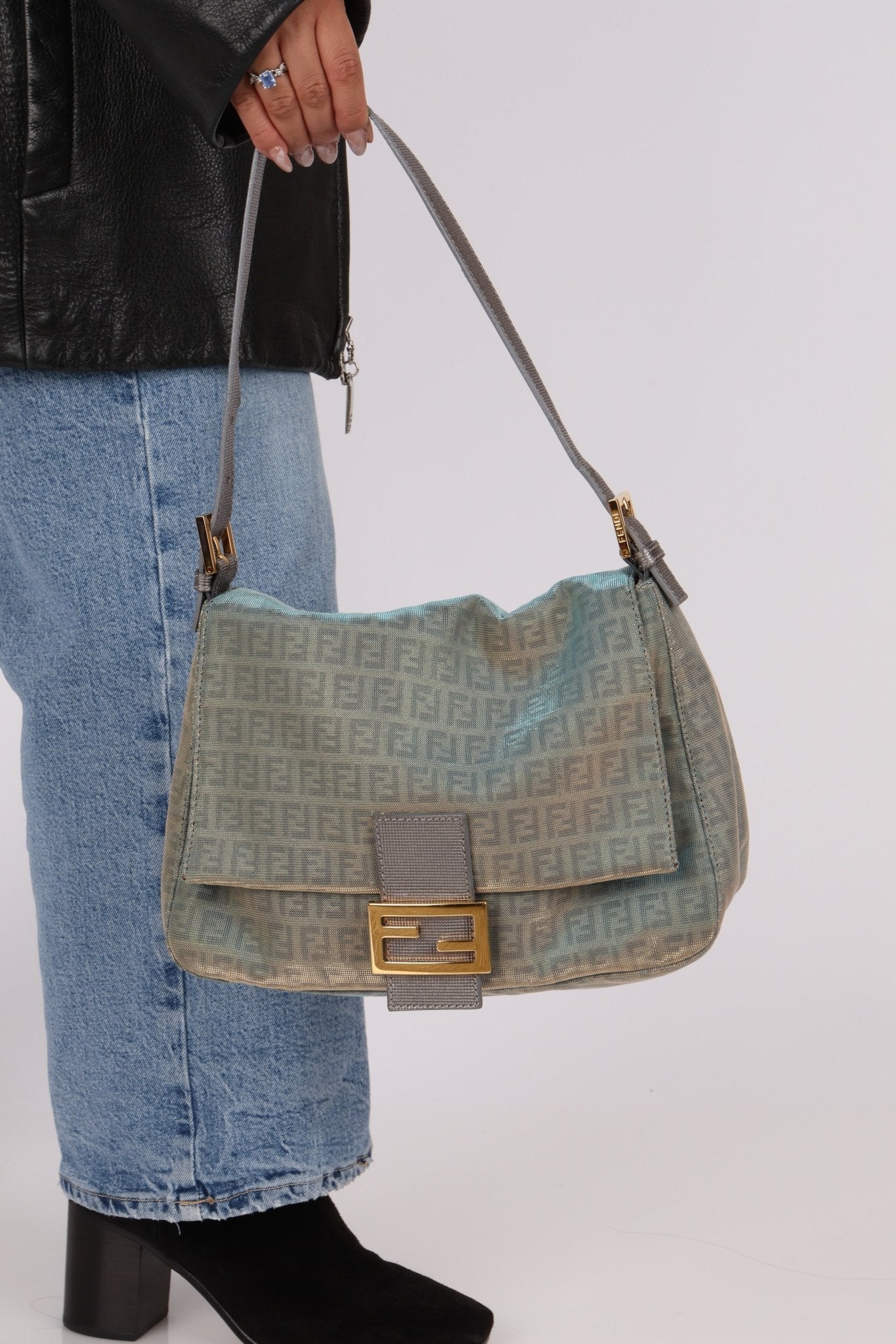Rare Fendi Iridescent Zucchino Forever Mama Baguette - FashioNica