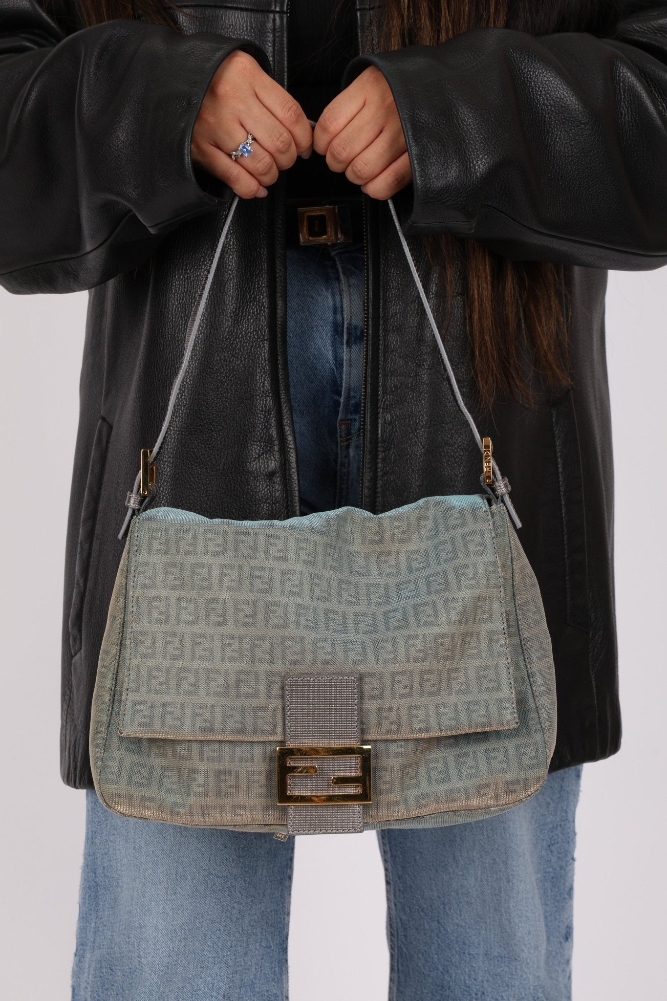 Rare Fendi Iridescent Zucchino Forever Mama Baguette - FashioNica