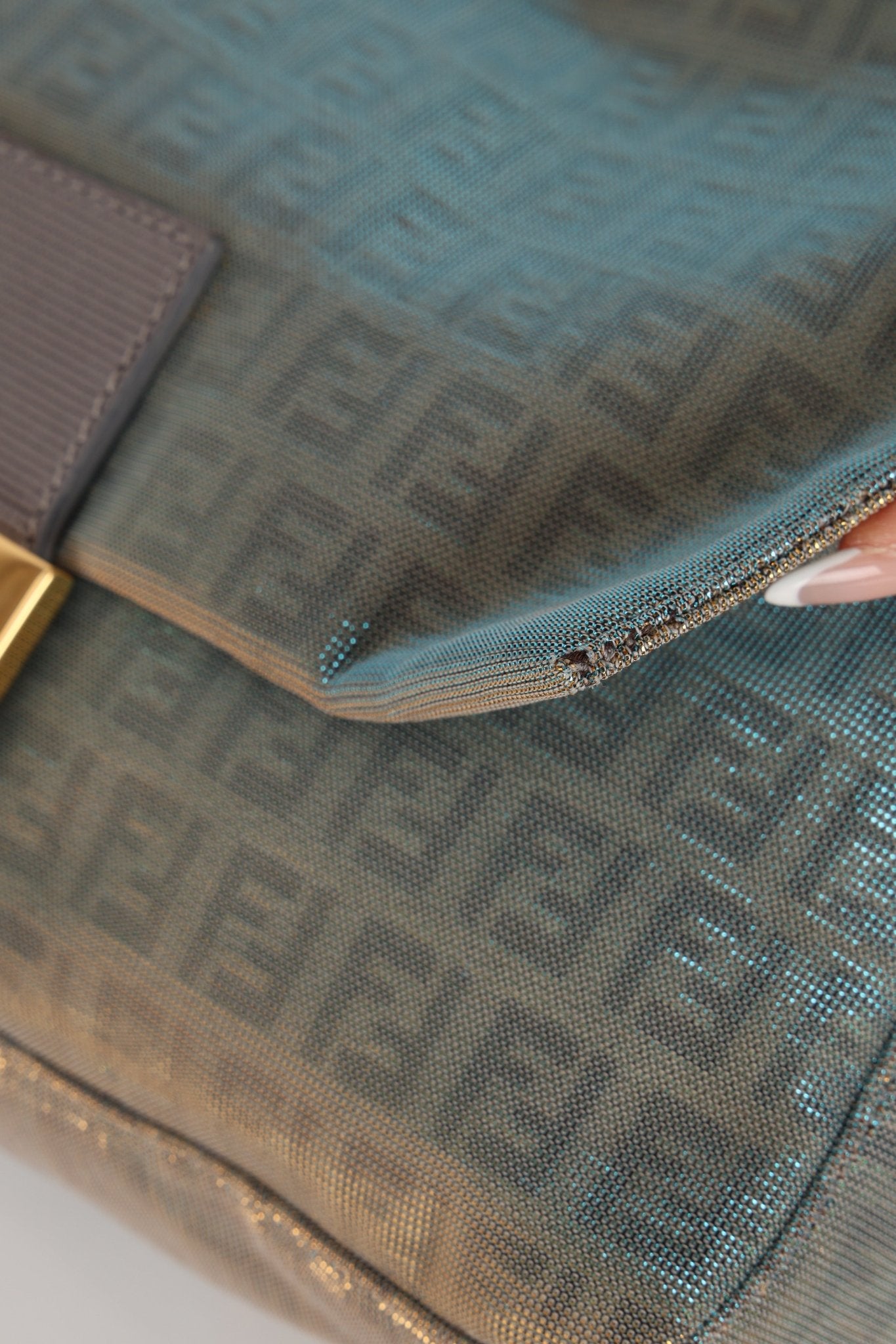 Rare Fendi Iridescent Zucchino Forever Mama Baguette - FashioNica