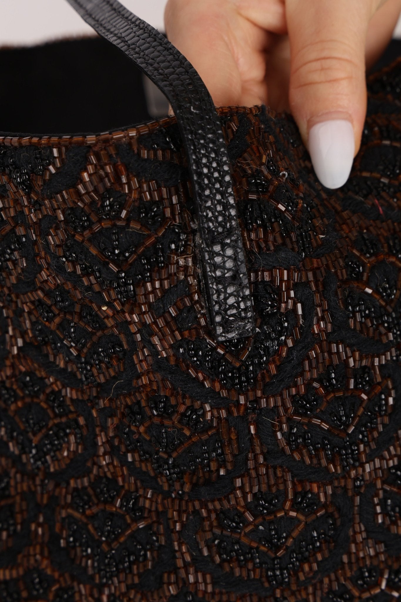 Rare Fendi Lizard Beaded Roll Tote - FashioNica