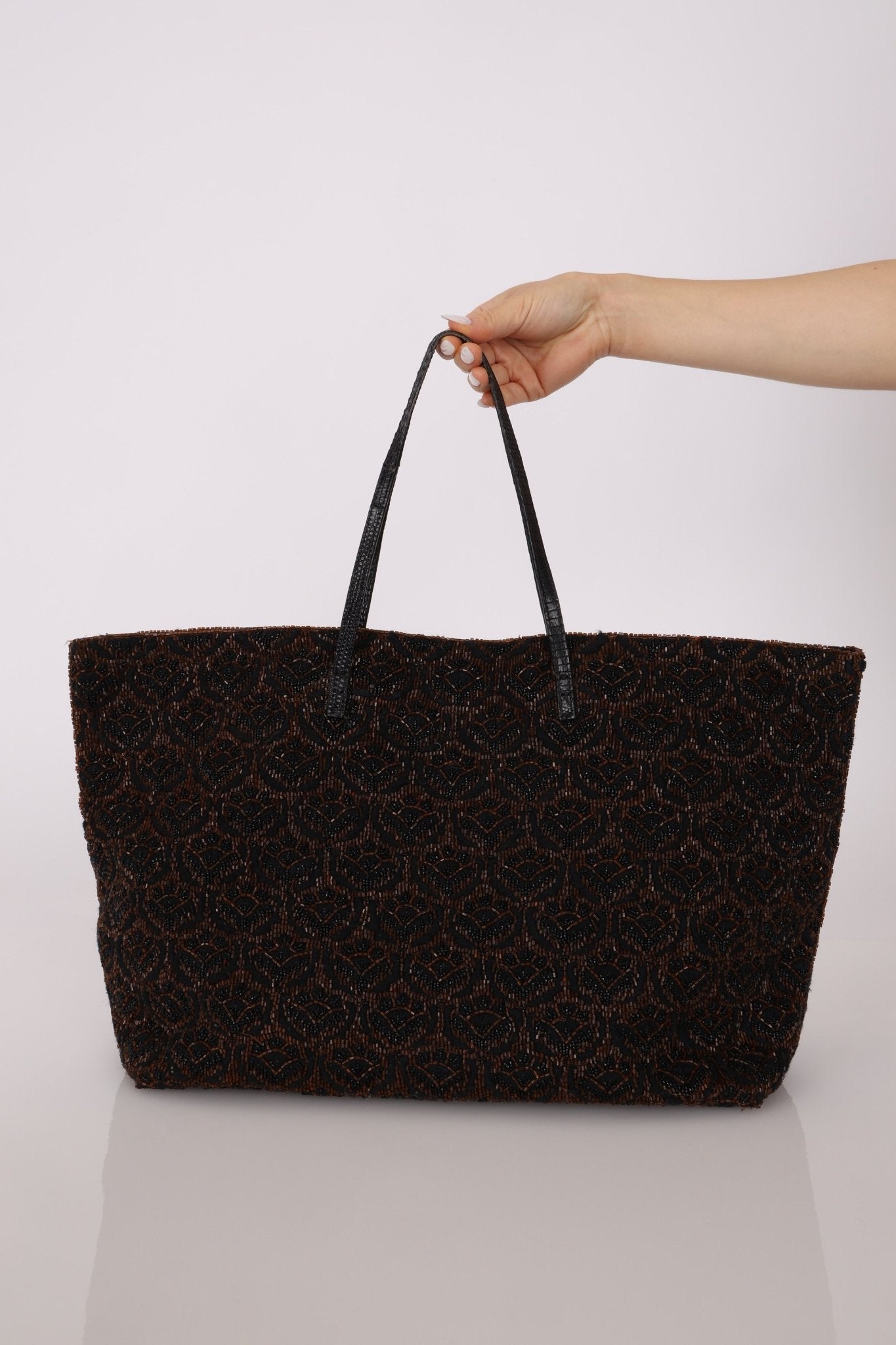 Rare Fendi Lizard Beaded Roll Tote - FashioNica