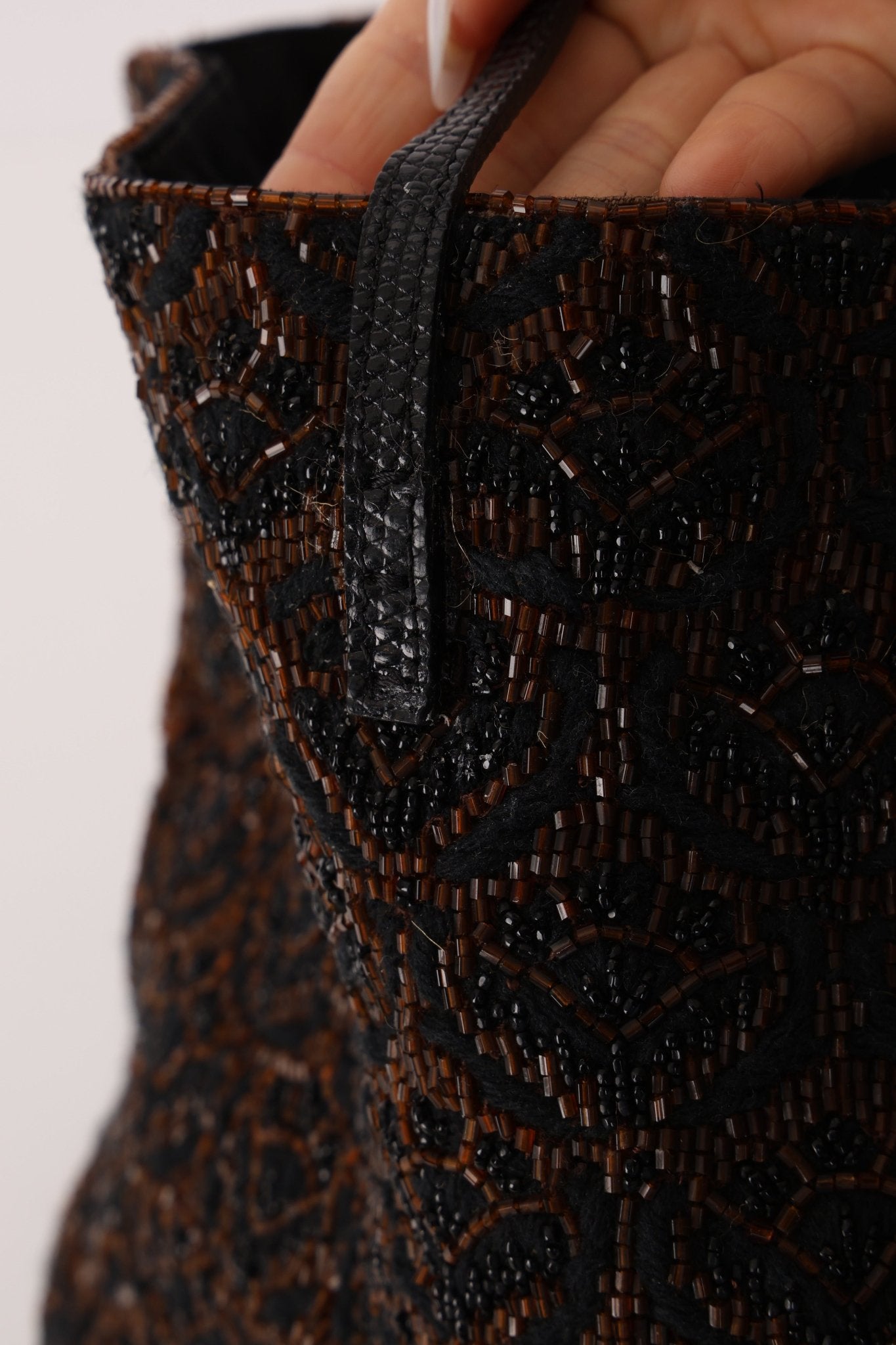 Rare Fendi Lizard Beaded Roll Tote - FashioNica