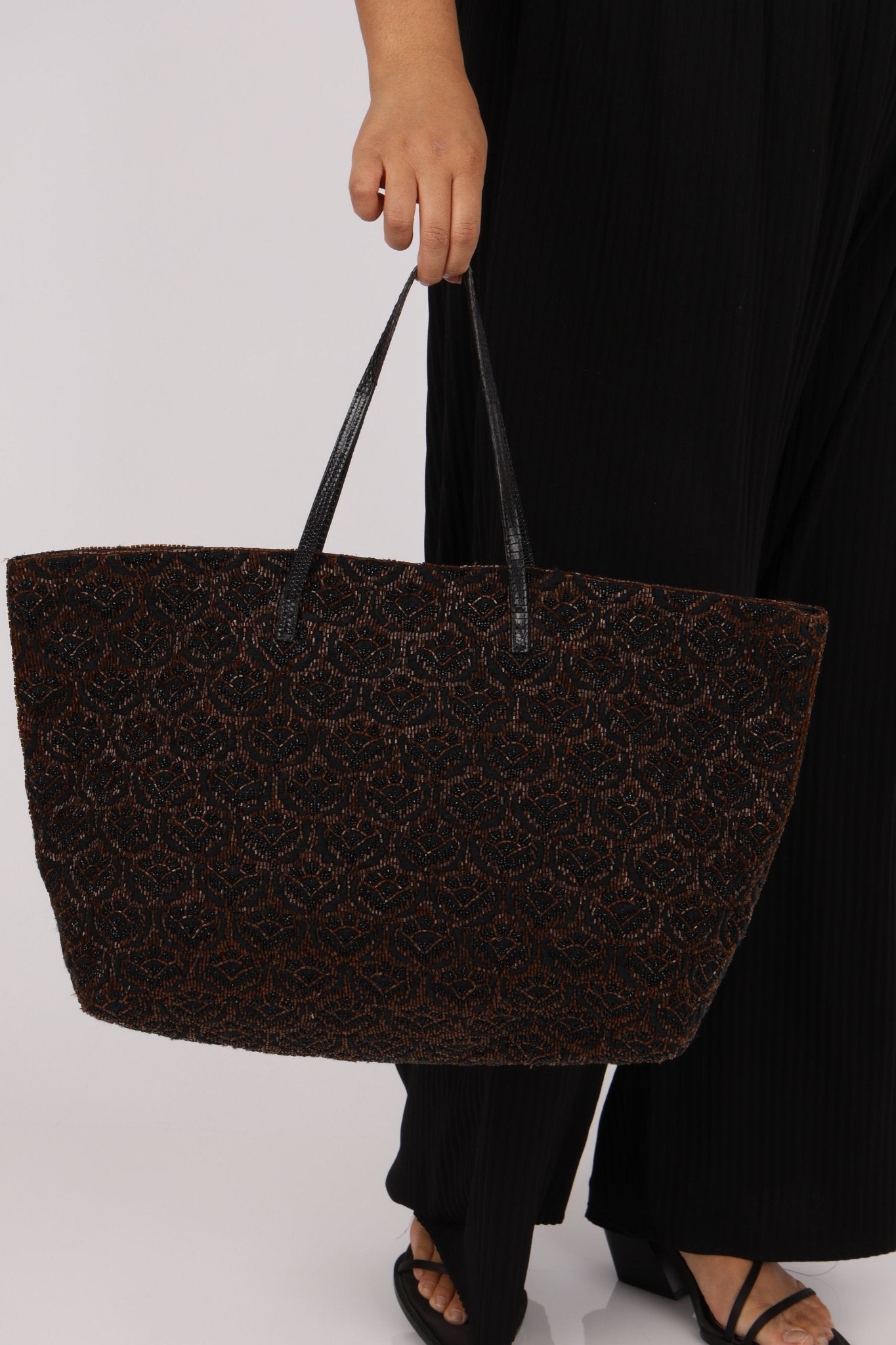 Rare Fendi Lizard Beaded Roll Tote - FashioNica