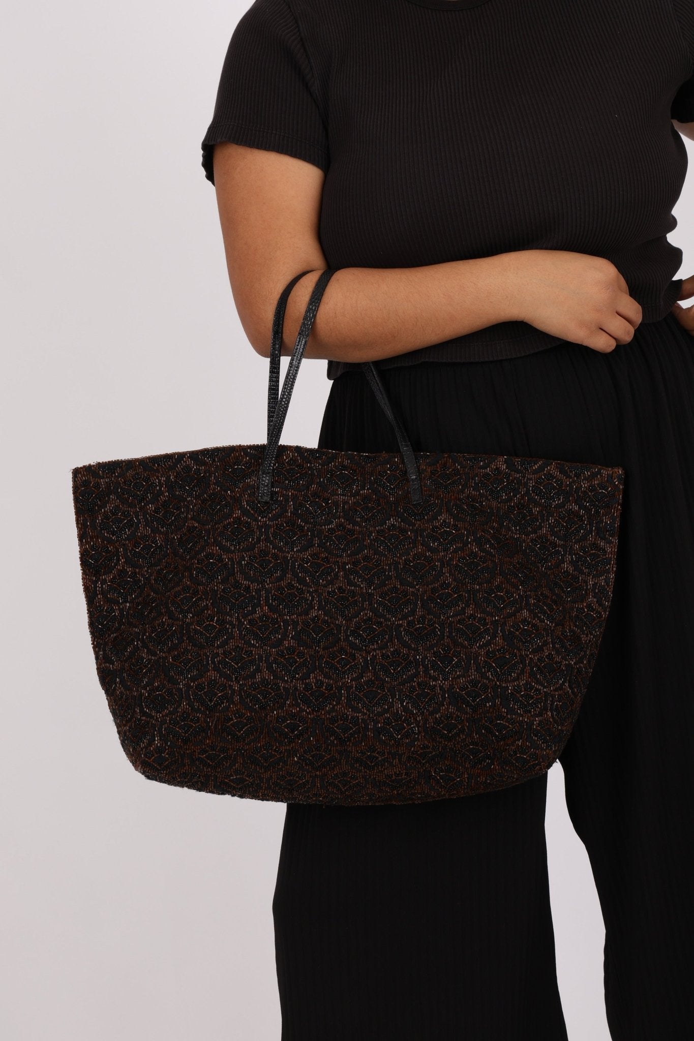 Rare Fendi Lizard Beaded Roll Tote - FashioNica