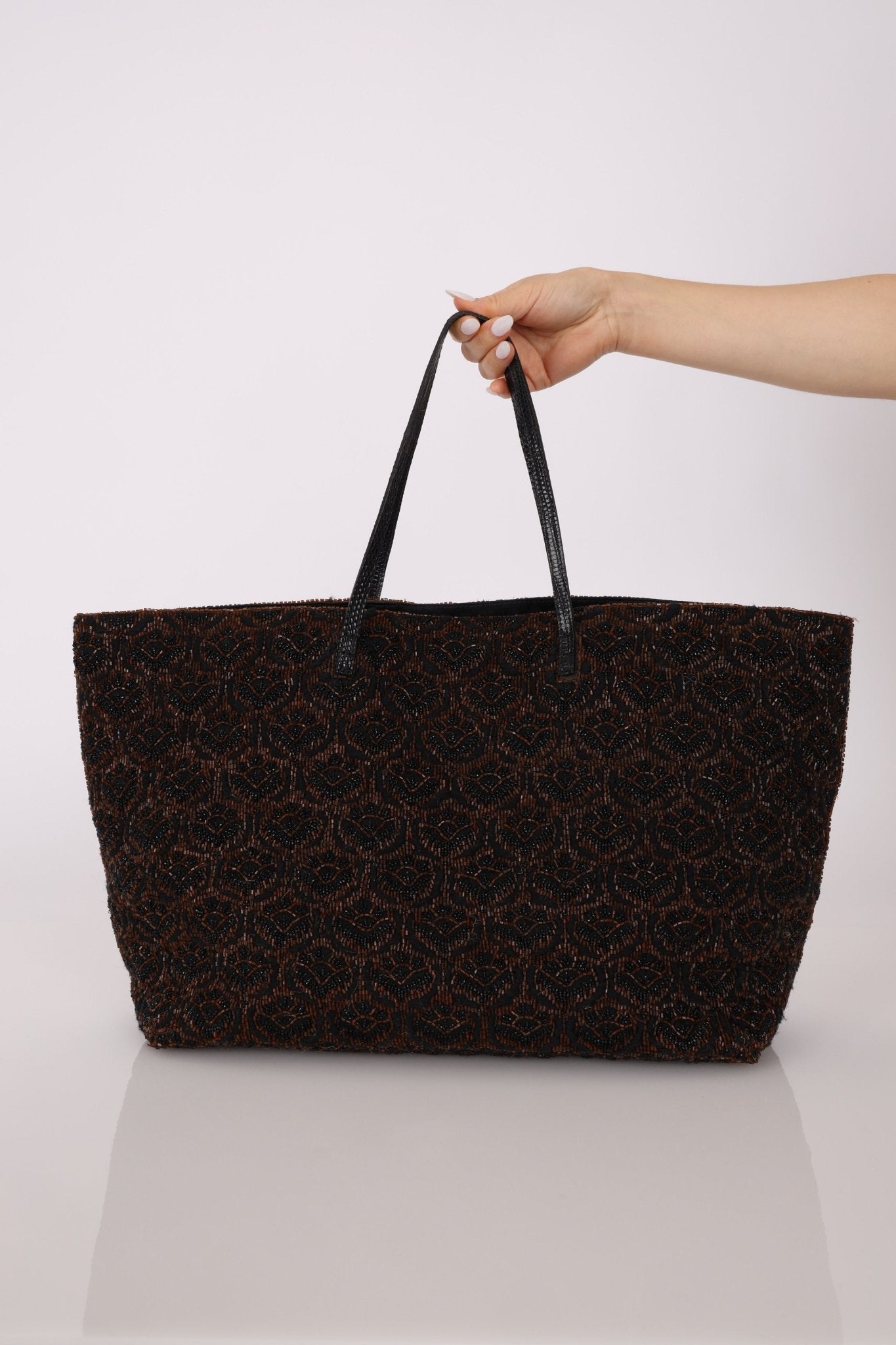 Rare Fendi Lizard Beaded Roll Tote - FashioNica