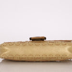 Rare Fendi Metallic Gold Embroidered Whipstitch Zucca Baguette - FashioNica
