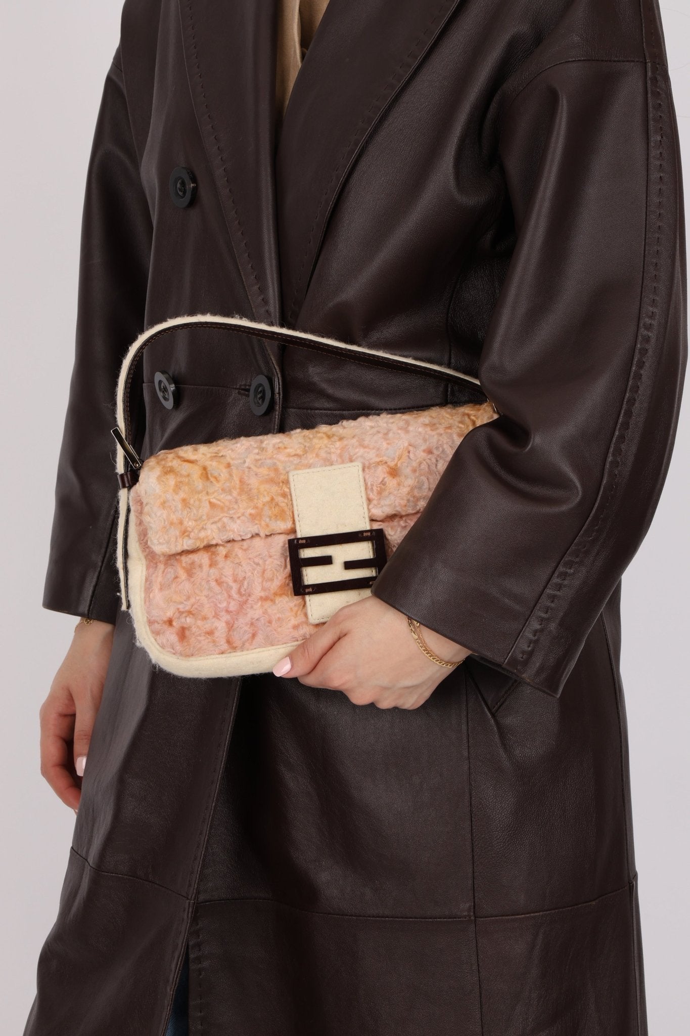 Rare Fendi Persian Lamb and Felt Baguette - FashioNica