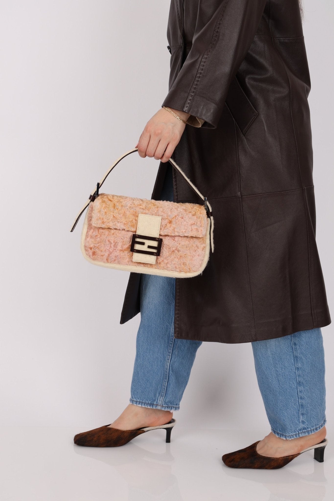 Rare Fendi Persian Lamb and Felt Baguette - FashioNica