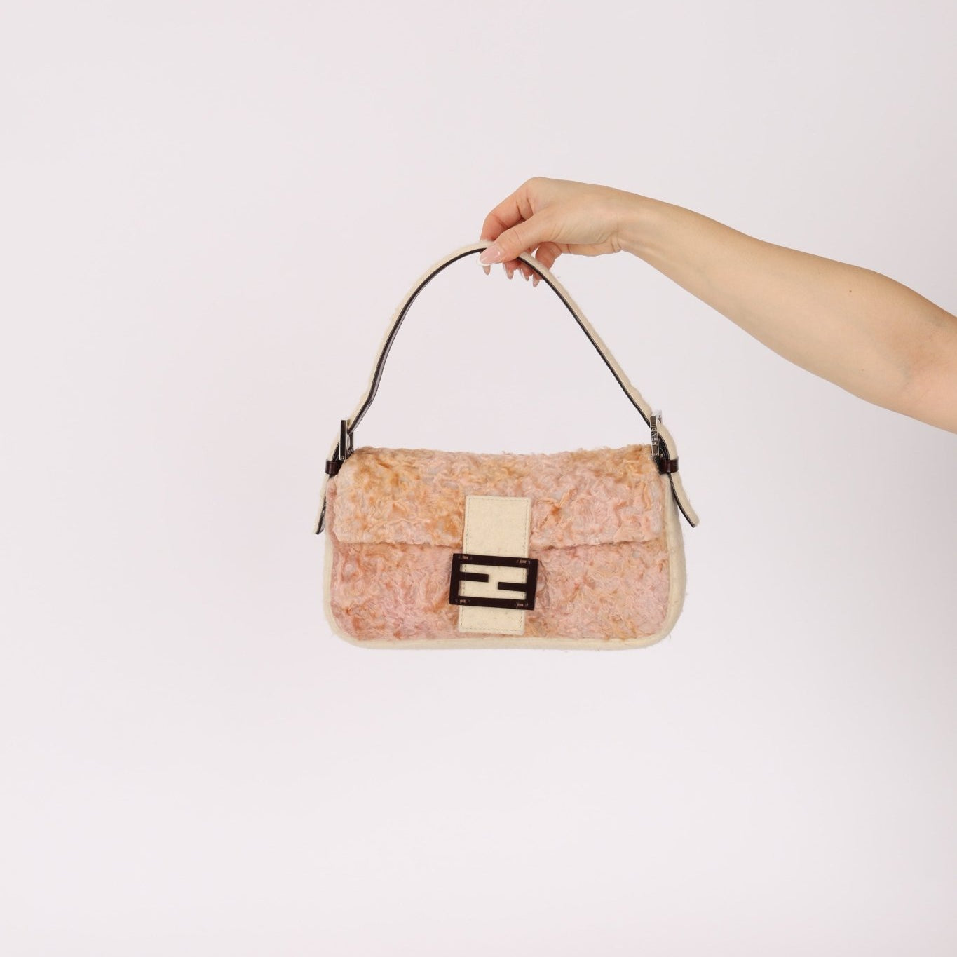Rare Fendi Persian Lamb and Felt Baguette - FashioNica