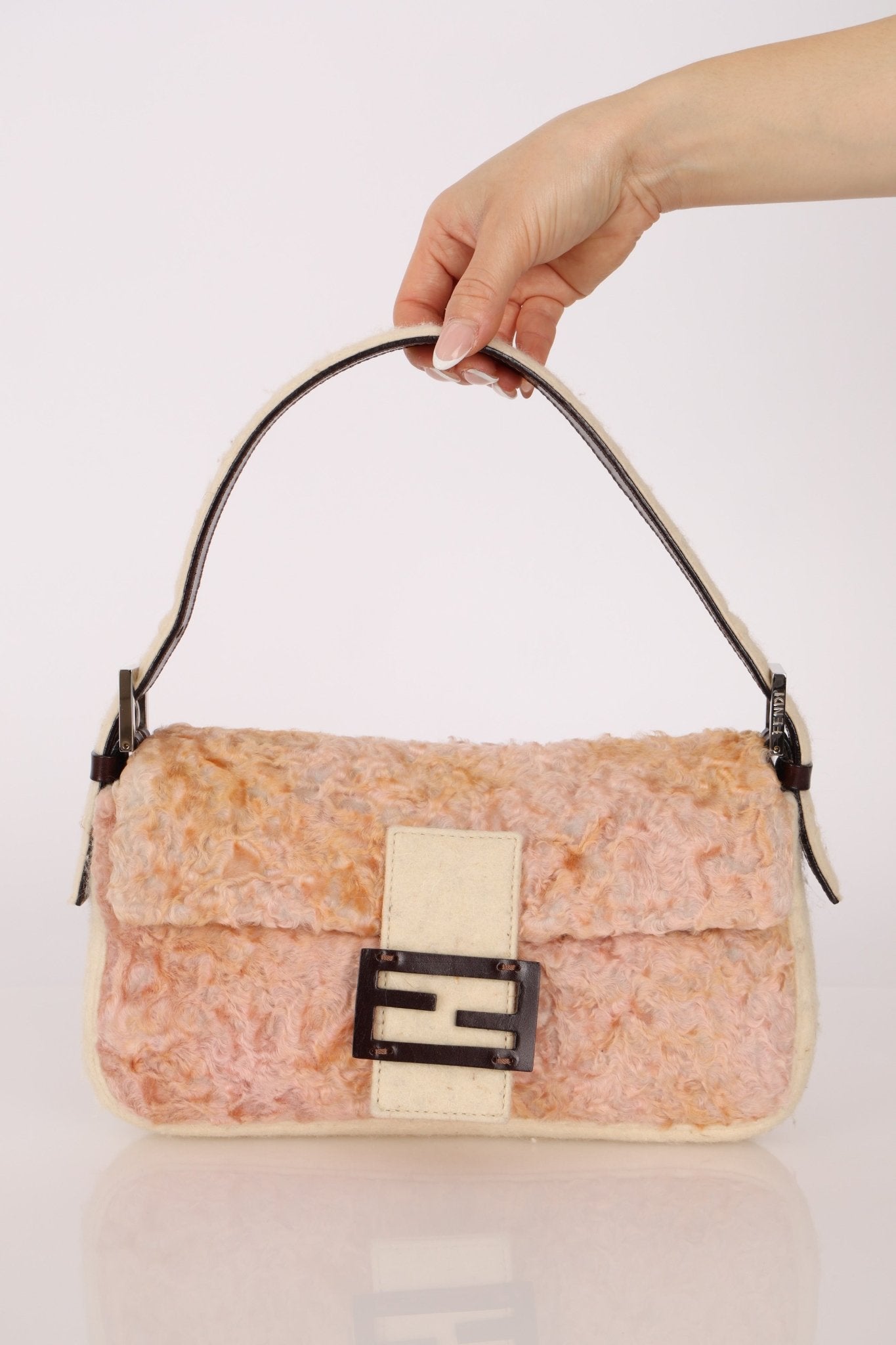 Rare Fendi Persian Lamb and Felt Baguette - FashioNica