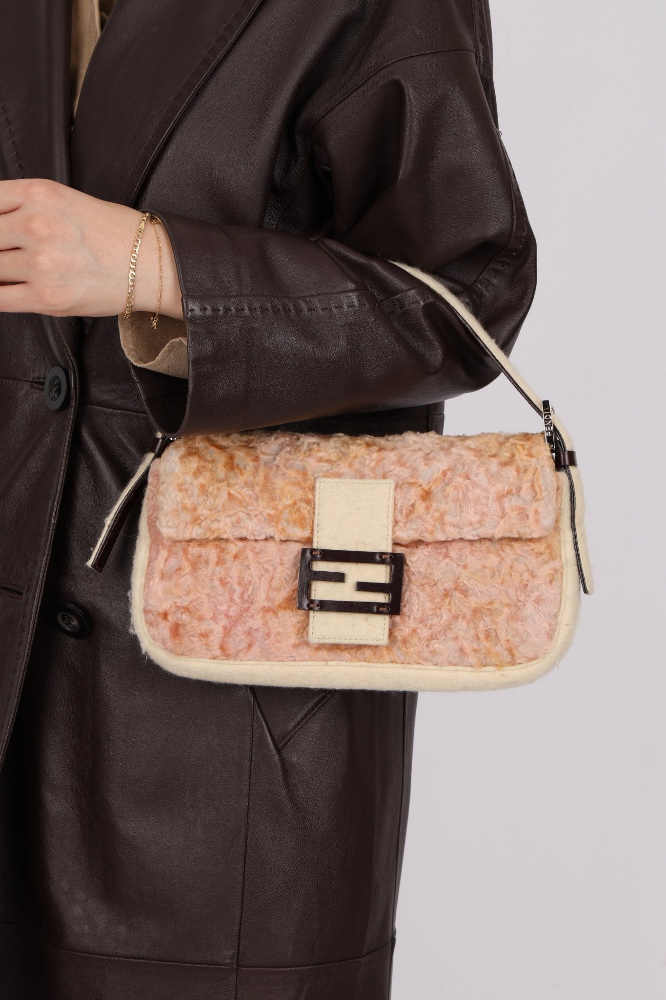Rare Fendi Persian Lamb and Felt Baguette - FashioNica