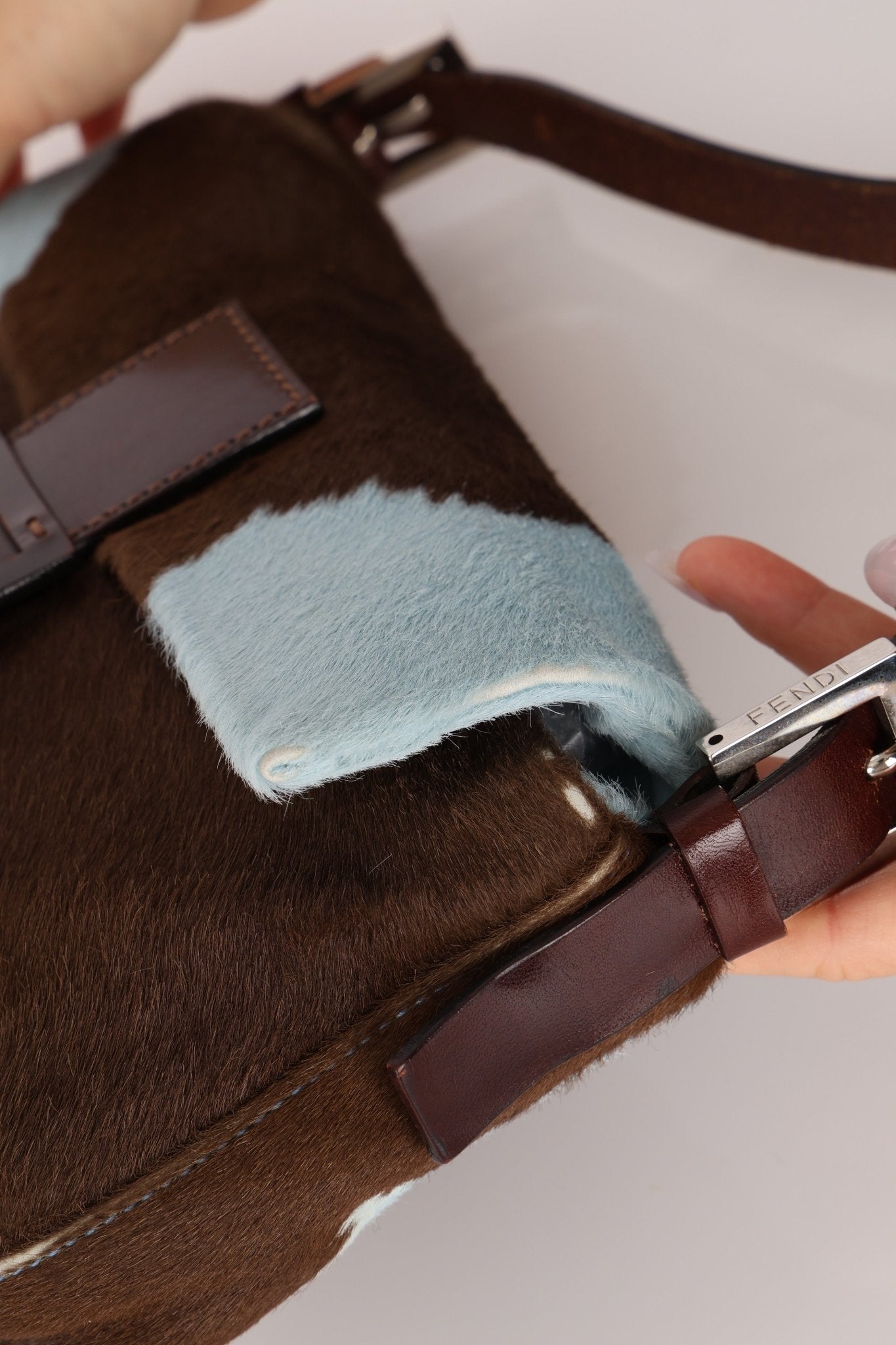 Rare Fendi Ponyhair Cow Print Baguette - FashioNica