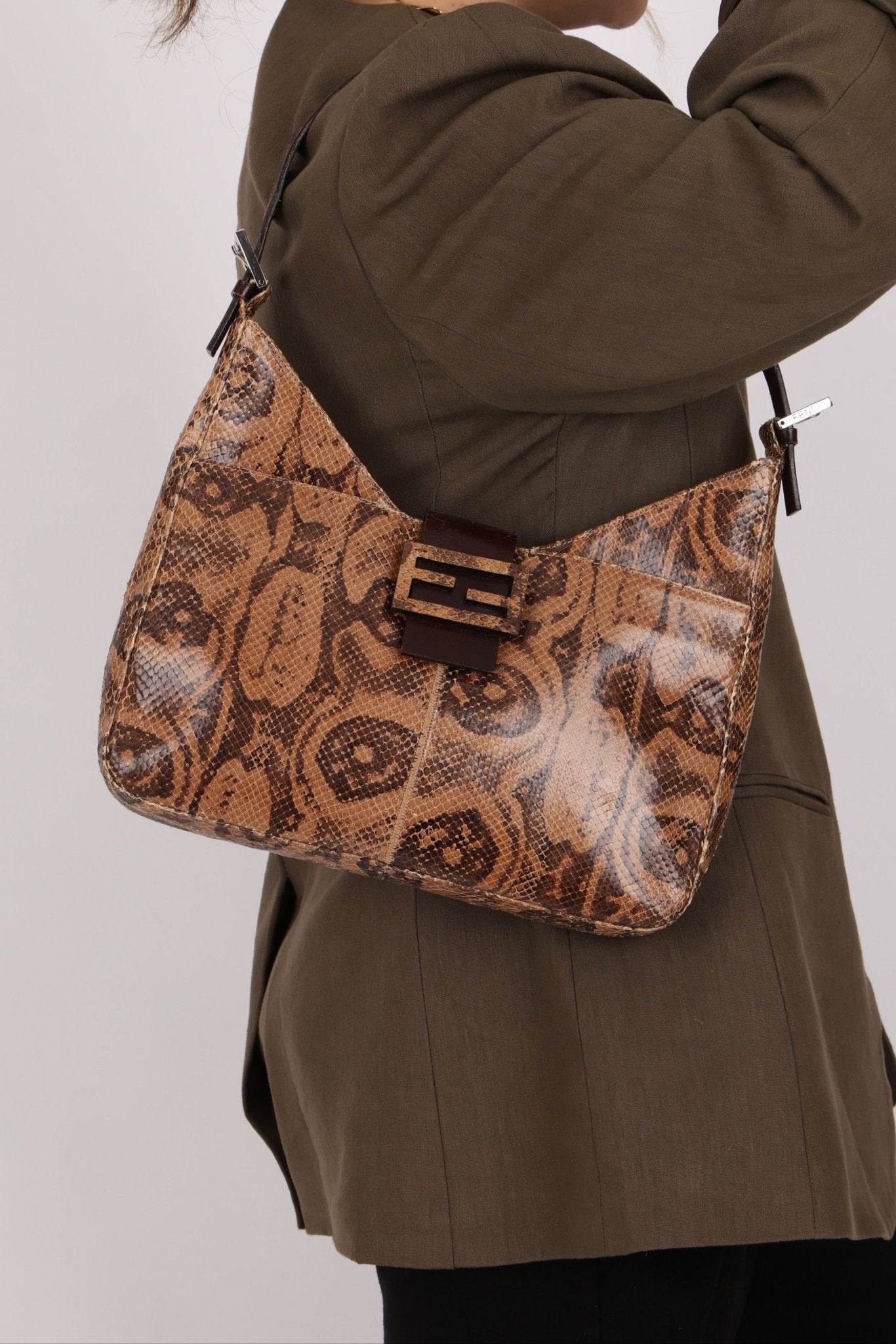 Rare Fendi Python Palmier Shoulder Bag - FashioNica