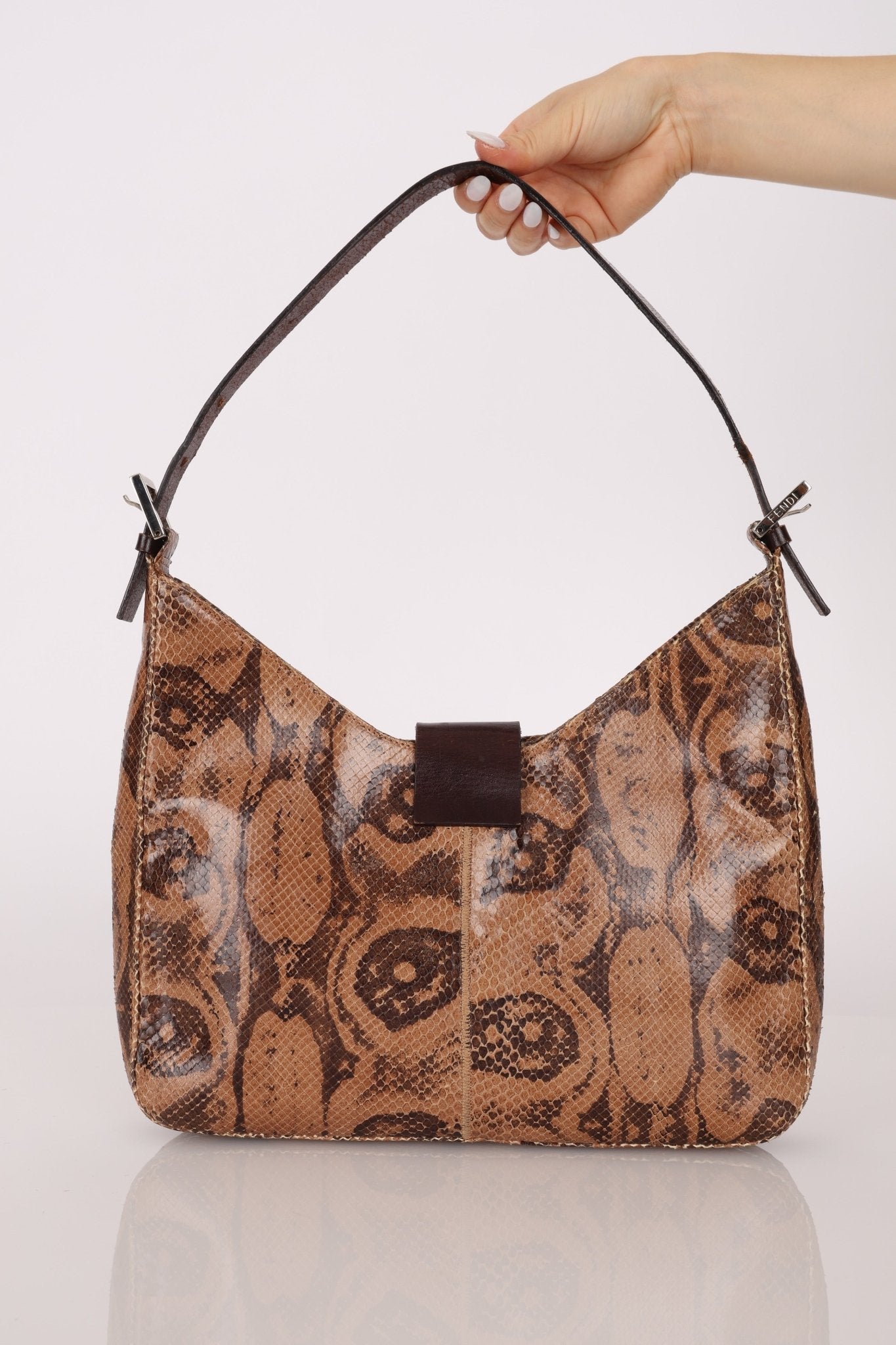 Rare Fendi Python Palmier Shoulder Bag - FashioNica