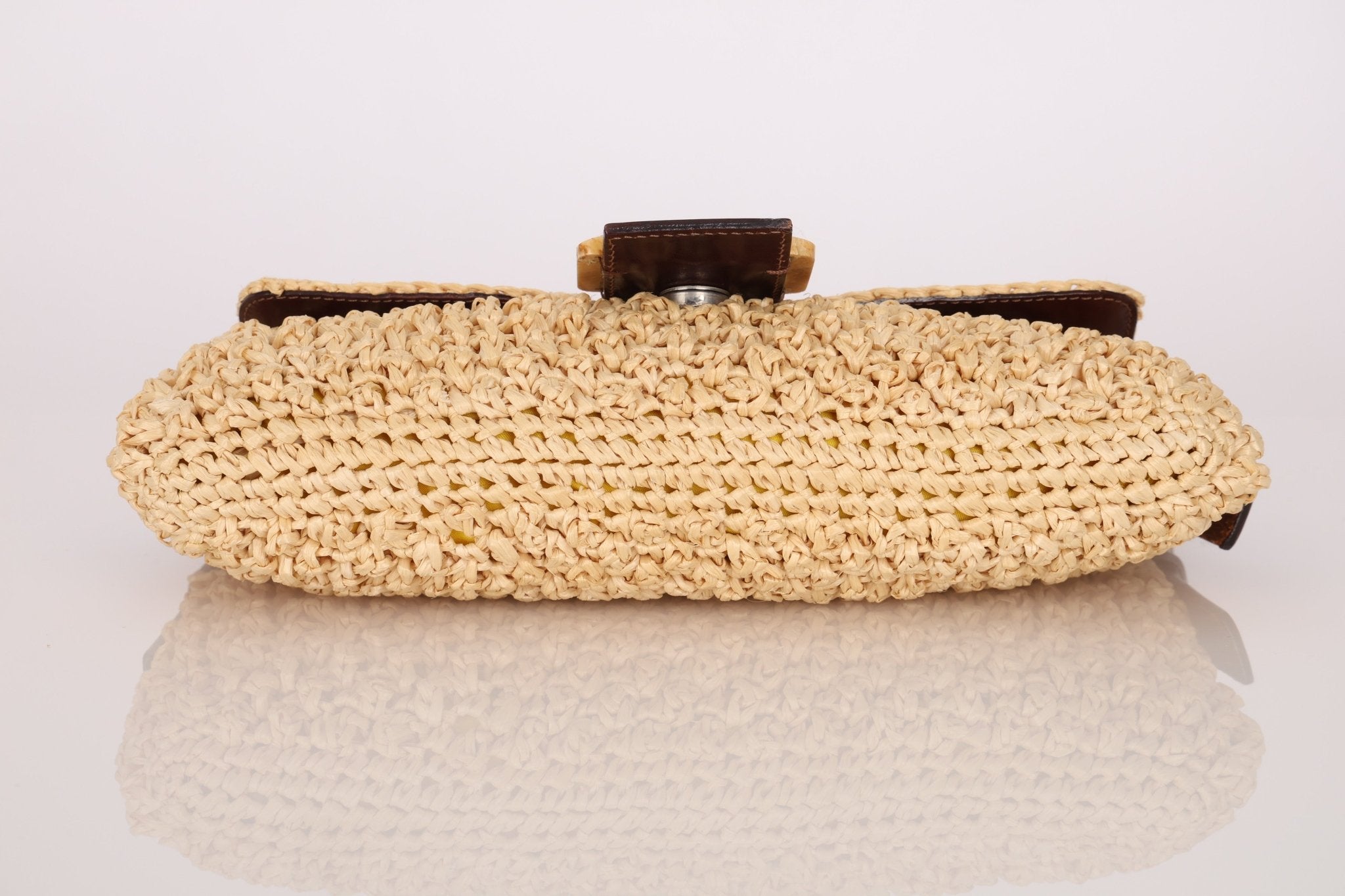 Rare Fendi Raffia & Marble Baguette - FashioNica