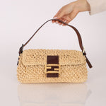 Rare Fendi Raffia & Marble Baguette - FashioNica