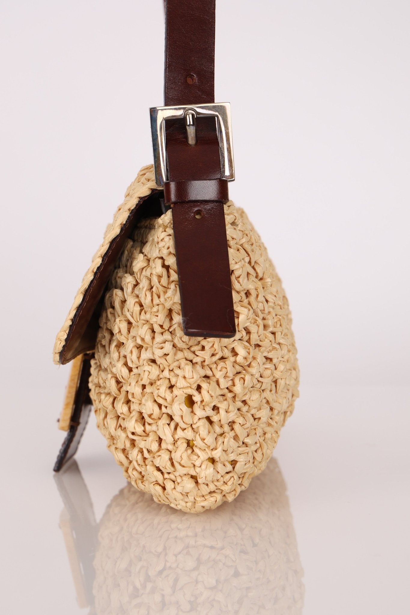 Rare Fendi Raffia & Marble Baguette - FashioNica